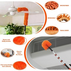 16FT High Ceiling Duster Kit – Adjustable Pole, Extra Long Duster, Cobweb & Sque