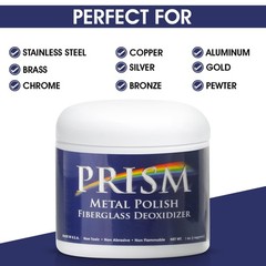 7oz Metal Polish for Aluminum, Chrome, Stainless Steel, Brass & More – Safe for