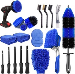 20Pcs Car Wheel Tire Detailing Brush Set Auto Cleaning Kit Drill Brushes