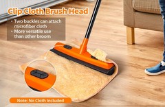 Rubber Broom Carpet Rake for Pet Hair Remover, Fur Removal with Squeegee, Por…