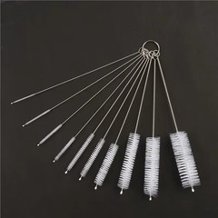 US Nylon Straw Brush Cleaner Bottle Tube Pipe Small Long Cleaning 10Pcs Set