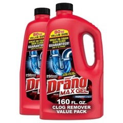 Max Gel Value Size Drain Cleaner and Clog Remover – 80 fl oz/2ct