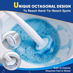 60Ct Disposable Toilet Brush Refills, Toilet Bowl Cleaner Refills, Bathroom C…