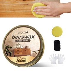 Beeswax Furniture Polish 200g – Cabinet Restorer with Sponge & Cloth – Easy