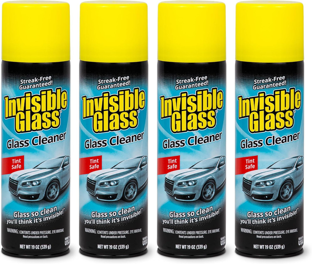 91164-4PK Premium Aerosol Glass Cleaner Spray for Car Windshields and Windows, A