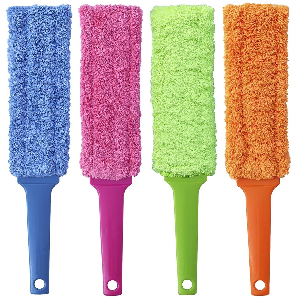 4 Pack 15 inch Reuseable Microfiber Feather Duster, Blind Duster, Gap Duster,…