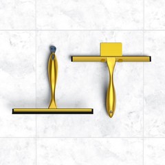 14″ Stainless Steel Shower Squeegee Set – Streak Free, All-Purpose for Bathroom,