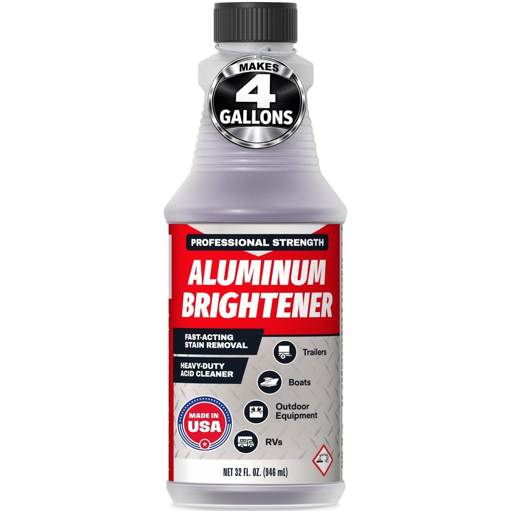 Aluminum Brightener & Cleaner Concentrate 32 oz Makes 4 Gal Boat RV Trailer