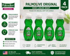 Palmolive Ultra Strength Dish Soap Original 3oz Grease Fighter Pack of 4 Bottles