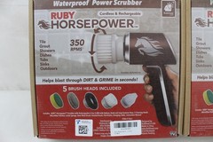2 Handheld Cordless Rechargeable Spinning Power Scrubber Ruby Horsepower ZZ