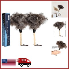 Ostrich Feather Duster 2pcs Natural Feathers for Home Cleaning and Office Use