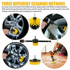 4PC Drill Brush Set Power Scrubber Drill Attachments Carpet Tile Grout Cleaning