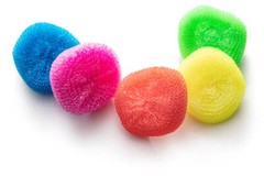 Scrubber Plastic Cleaning Nylon Dish Kitchen Pot Pan washing Mesh Brush 6Pcs