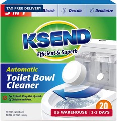 Ksend Toilet Bowl Cleaner Tablets – 20 PCS Automatic Bleach Toilet Cleaner Table