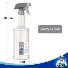 24 oz Heavy Duty Empty Spray Bottles for Cleaning, Reusable with Adjustable Nozz