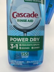 3 Bottles Cascade Power Dry Dishwasher Rinse Aid, 16 Fluid Ounces (48 Oz Total)