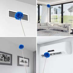 Cobweb Duster Extension Pole Washable Cleaning Kit Telescoping 82 Inch Blue