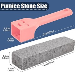 8 Pack Pumice Stone Scouring Sticks with 2 Universal Handles, Grey Pumice Sto…