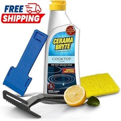 Cooktop Cleaning Kit Glass Ceramic Stove Top Cleaner Pad Stains Remover Scraper