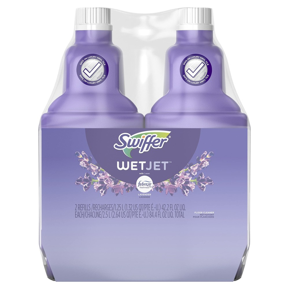 Swiffer WetJet Multi-Purpose Floor Cleaner Solution with Febreze Refill, Hardwo