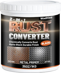 2-In-1 Rust Converter & Metal Primer, 35Oz Matte Black Rust Inhibitor Paint for