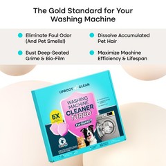 Turbo Washing Machine Cleaner Tablets – 5x Stronger, 12-Mo Supply, Pet Safe, Rem