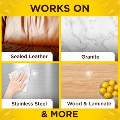 24ct Lemon Wood Furniture Polish Wipes, Paraben‑Free and Aluminum‑Free
