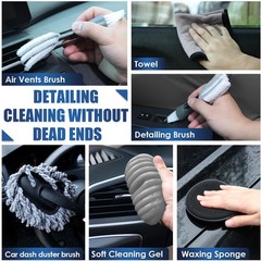 21Piece Car Cleaning Kit with Handheld Vacuum, Mop, Brushes, & Supplies