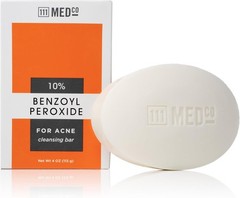 10% Benzoyl Peroxide Acne Treatment Cleansing Bar, Maximum Strength Medicated