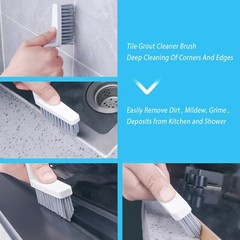 Grout Cleaner Brush V Shape Stiff Grout Cleaning Brushes for Tile Floor Set of 2
