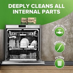 Heavy Duty Dishwasher Cleaner and Deodorizer Tablets, Descaler, Deep Cleaning