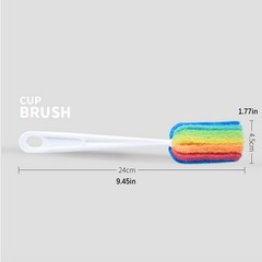 3PCS Cleaning Brush Bottle Scrubbers Sponge Cleaner for Coffee Glasses Washing