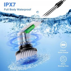7-in-1 Electric Spin Scrubber, 25W Powerful Cordless Cleaning Brush with Adju…