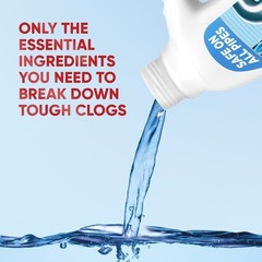 Non-Corrosive Drain Cleaner Gel Unclogs Pipes Fast Odor Removal Safe All Drains