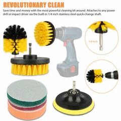 6PCS Cleaning Drill Brush Cleaner Tool Electric Scrubber Bath Clean Any Surface
