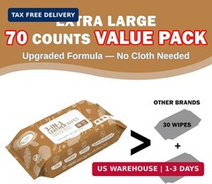 Air Jungles 3in1 Leather Cleaner Wipes 70 Count, Extra Large 8″ x 10″ Size, Clea