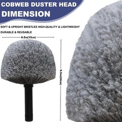 Grey Corner Cobweb Duster Head Brush Twist On Spider Web Indoor Outdoor Cleaner