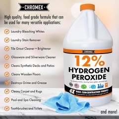 Hydrogen Peroxide 12% Food Grade, 4X Power Concentrated Solution – 4 Gallons