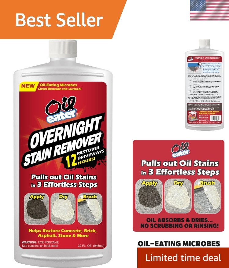 Eco-Friendly Oil Stain Remover – 32 Oz Liquid for Safe Clean on All Surfaces