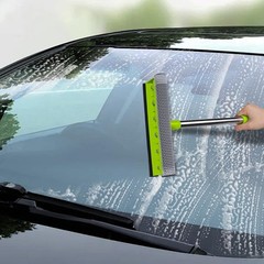 Window Squeegee with 15-24″ Long Handle, 2-in-1 Squeegee Cleaner Tool, Retrac…
