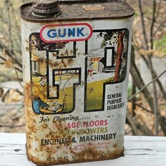 Vtg Gunk General Purpose Degreaser G-P 32 Fl Oz Full Advertising Tin Empty