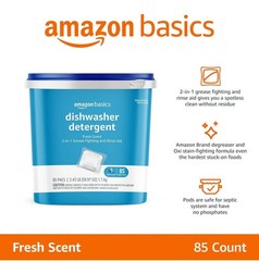 Lot 12 New Dishwasher Detergent PODS Pacs FRESH SCENT (1020 TOTAL) Amazon Basics