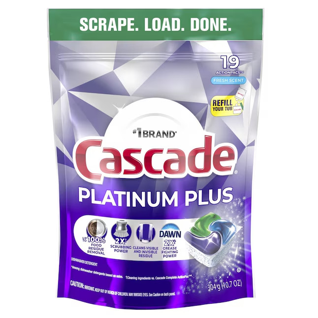 Cascade Platinum Plus 19 -Count Fresh Scent Dishwasher Detergent