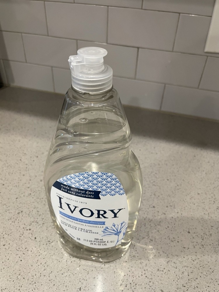 Ivory Dish Detergent Bottle, 24 Ounces, New, Tough On Grease, Classic Scent.