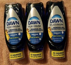 3 EZ-Squeeze Platinum Dishwashing Liquid Dish Soap, 18 fl oz (N02)