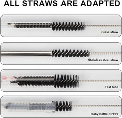 Straw Cleaner Brushes Sets, 12 Pieces 8.2 Inch Botthle Cleaning Brush and Nylon