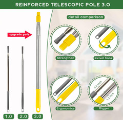 Plumero Telescópico 17FT Microfibra Para Techo Alto Ventilador Y Hogar