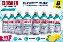 8PACK- Cloralen Platinum Bleach Liquid Gel 20.29 Oz. for Home & Commercial Use