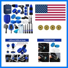 34Pcs Car Detailing Kit, Car Detailing Brush Set, Car Wash Cleaning Kit, Car …
