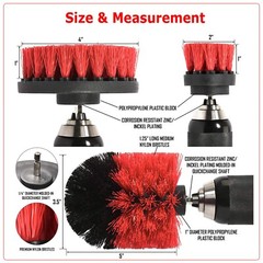 5PCS Drill Brush Power Scrubber Drill Attachments For Carpet Tile Grout Cleaning
